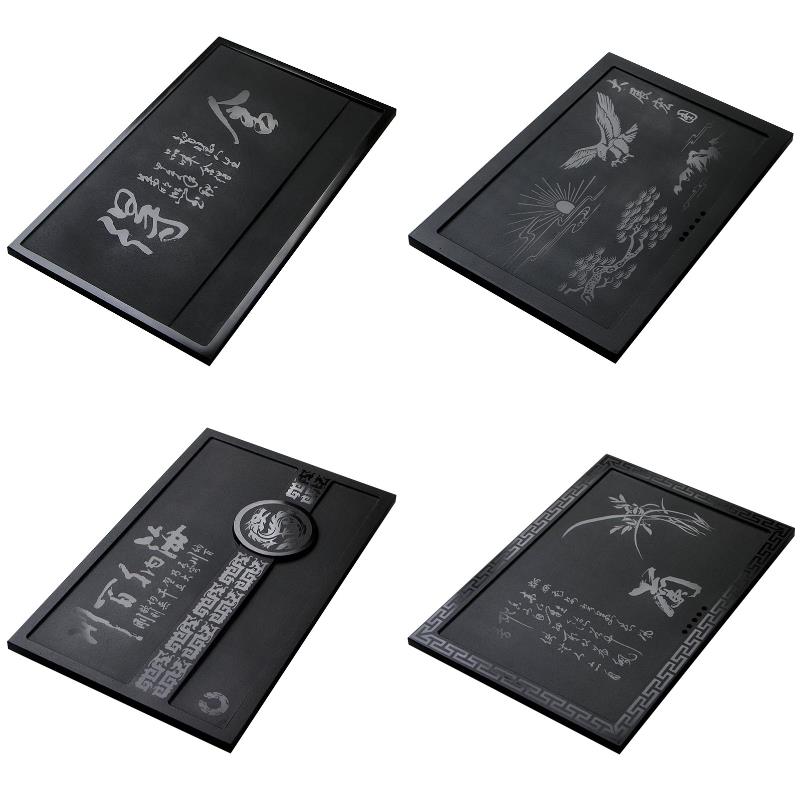 乌金石茶盘定制尺寸茶桌茶台茶几沥水盖板排水式内嵌入式订制石板