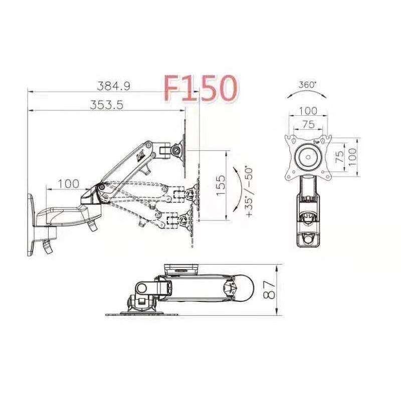 F150支架F120万向节F425气压式支架悬臂人机电箱控制盒360度旋转,五金/工具,人机界面,淘宝优惠券,粉丝福利购,淘宝优惠卷