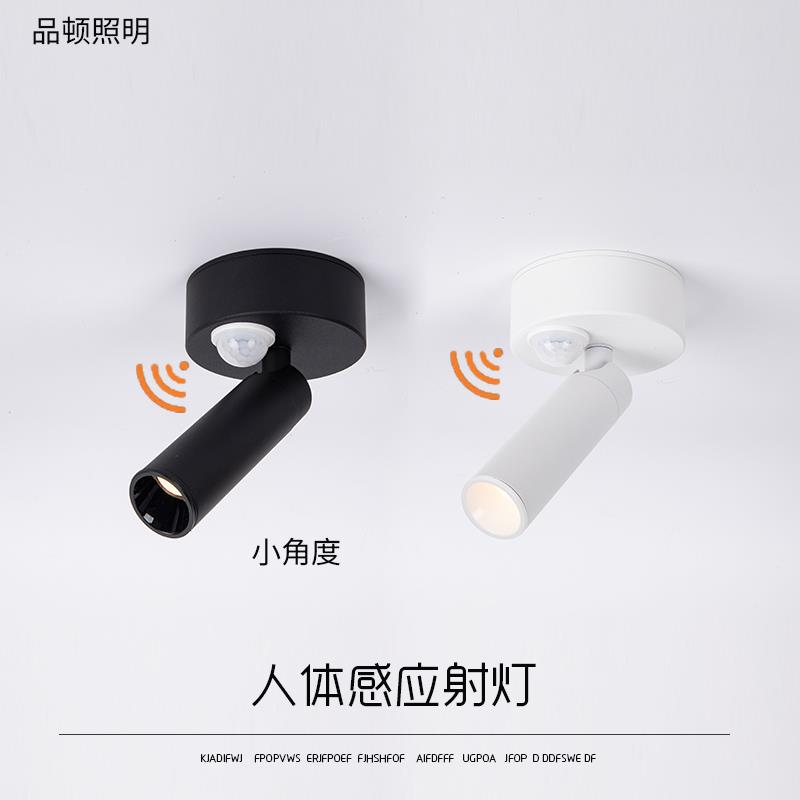 人体感应一束小角度光明装聚光灯入户玄关射灯吸顶式3度8度氛围灯
