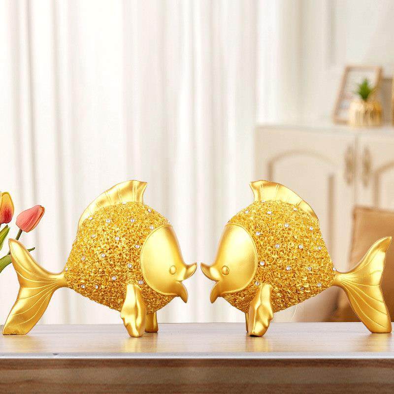 乔迁新居高档轻奢礼品年年有余金鱼摆件简约创意家居饰品玄关酒柜,家居饰品,桌面摆件,淘宝优惠券,粉丝福利购,淘宝优惠卷
