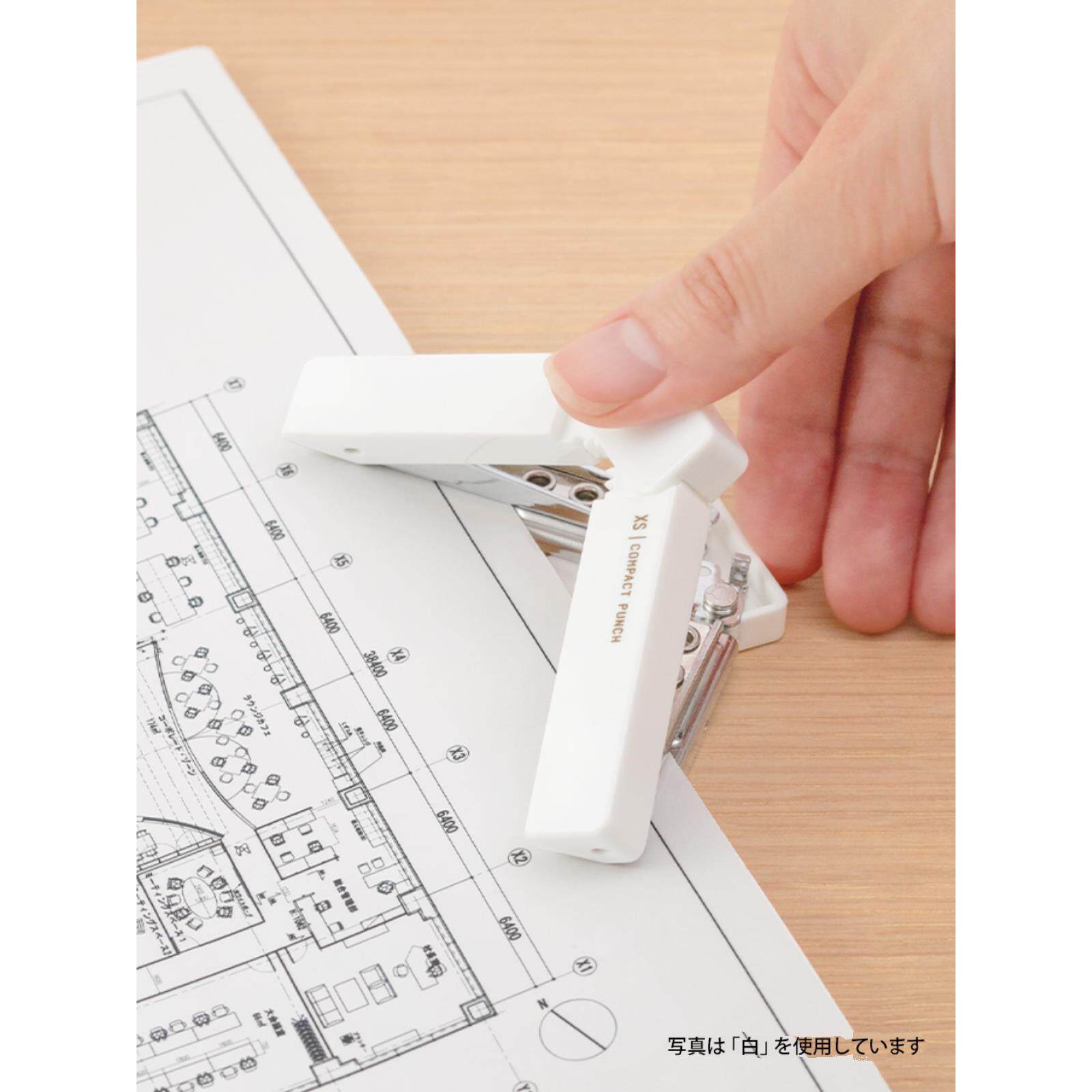 日本MIDORI便携XS打孔机活页可折叠小打洞打孔器办公资料装订文具