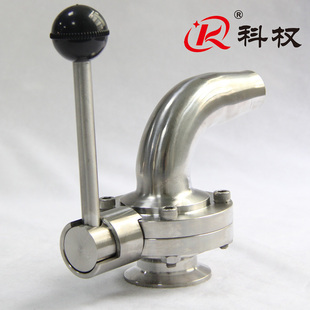 304不锈钢卫生级一边弯头一边快装蝶阀手动焊接卡盘卡箍式阀门