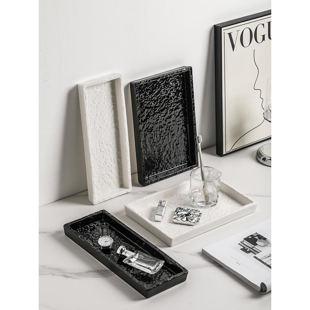 卫生间托盘酒店浴室洗手间桌面置物架香水香薰北欧装饰台收纳摆件