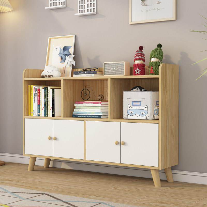 实木落地书架简约储物柜学生带门收纳柜家用置物架松木组合格子柜,住宅家具,书架,淘宝优惠券,粉丝福利购,淘宝优惠卷