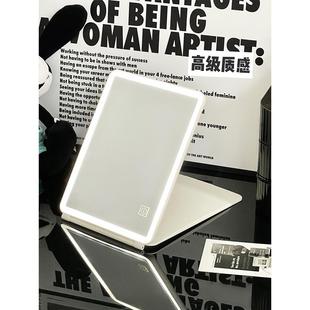 桌面折叠简约家用卧室大号梳妆台led灯美妆补光镜 化妆镜带灯台式