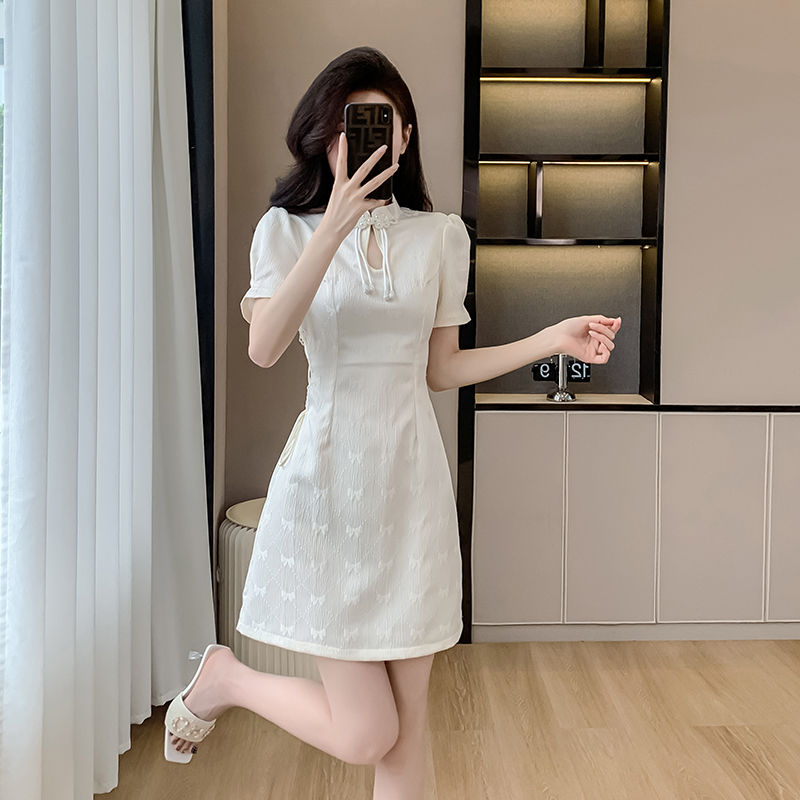 改良旗袍年轻款少女小个子短款日常新中式连衣裙夏季设计感