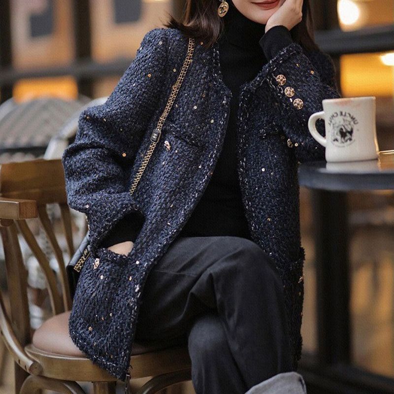 大码女装新款中长加厚毛呢