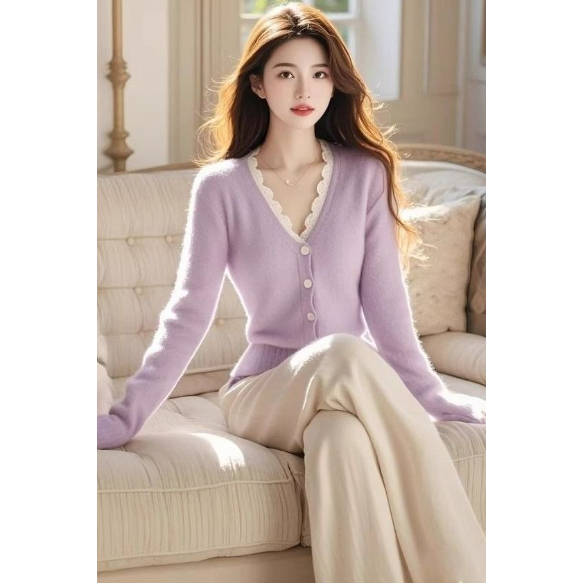 时尚套装女宽松秋季新款紫