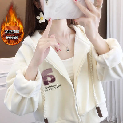 短款小个连帽开衫卫衣外套