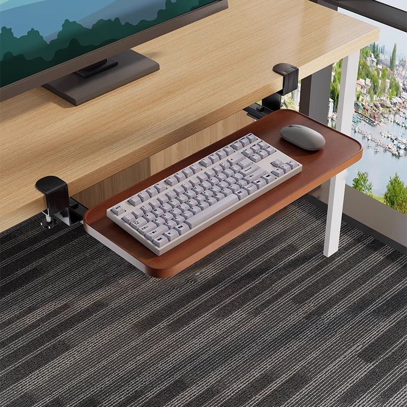 键盘架免打孔键盘托架免安装桌面夹桌电脑伸缩滑轨抽屉式收纳架子,基础建材,导轨,淘宝优惠券,粉丝福利购,淘宝优惠卷