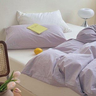 莫奈温柔紫100全棉被套宿舍单人纯棉学生被罩单件150x200x230四季
