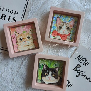 手绘水彩可爱风宠物来图定制画像头像动物肖像猫咪画像狗狗画像