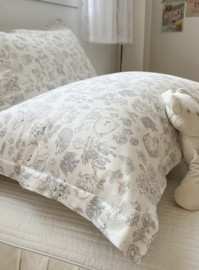 全棉纯棉新款枕套一只装枕头套单个全棉家用学生宿舍单人40X60cm