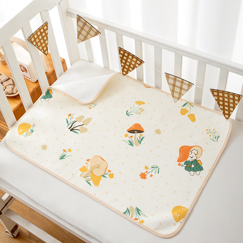 全棉纯棉婴儿绉布隔尿垫 可水洗婴童用品 纱布防水透气宝宝全棉