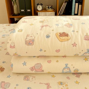 紙杯小貓被套單件100全棉150x200x230cm床單被罩1.5單人被單4