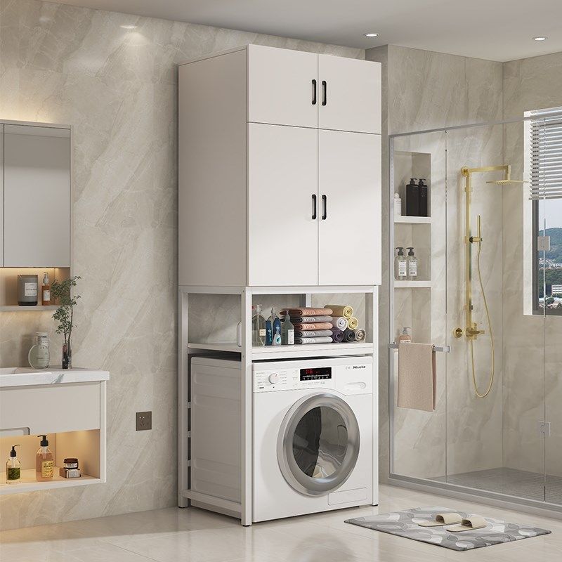简约洗衣机置物柜上方储物架带柜滚筒阳台浴室多层落地收纳洗衣柜
