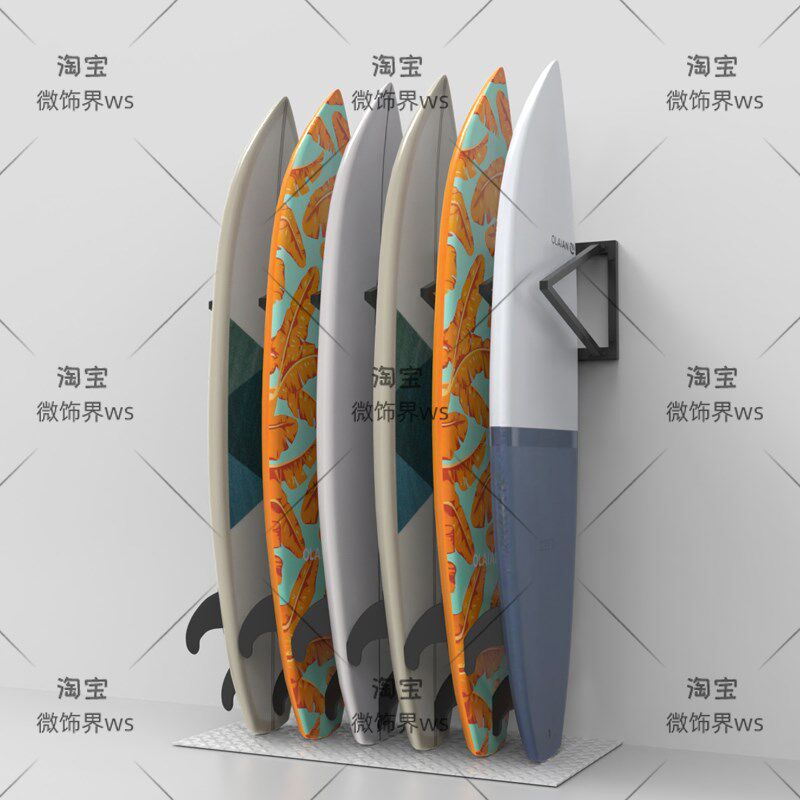 冲浪板浆板皮划艇独木舟壁挂式墙架储存架展示架收纳挂架挂钩支架
