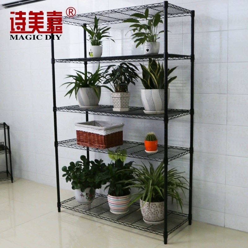 花卉置物架花架子k客厅落地式多层铁艺阳台客厅五层网格多肉花盆]