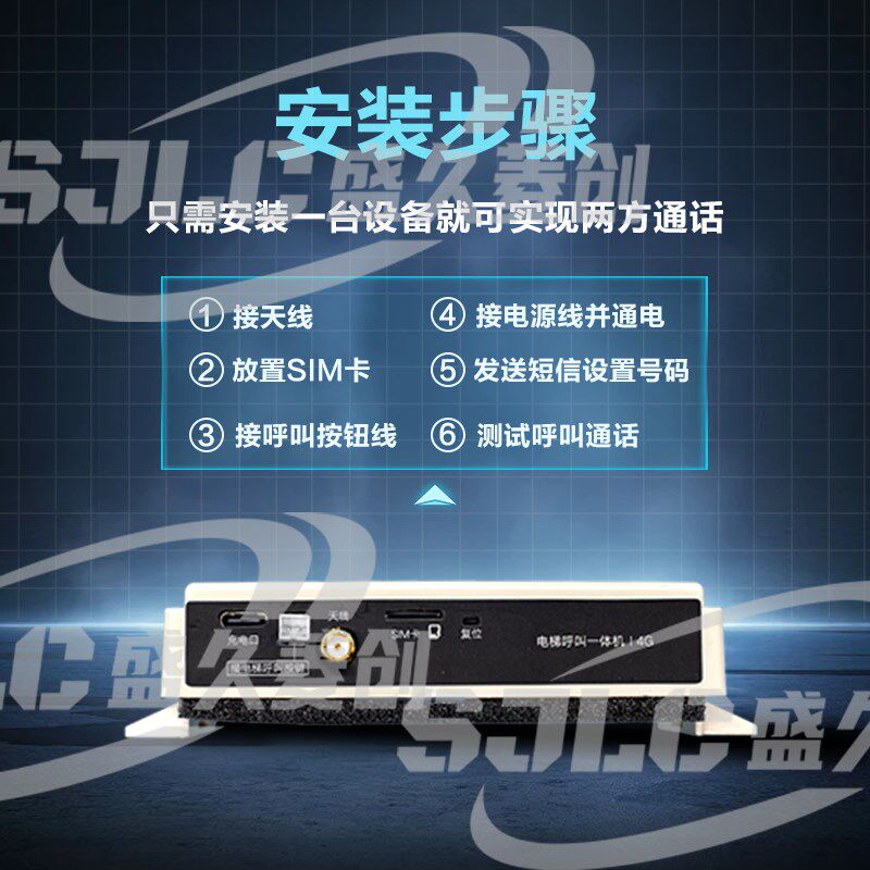 电梯4G一键呼叫对讲系统别墅梯家用梯插卡一键通话紧急应急呼叫