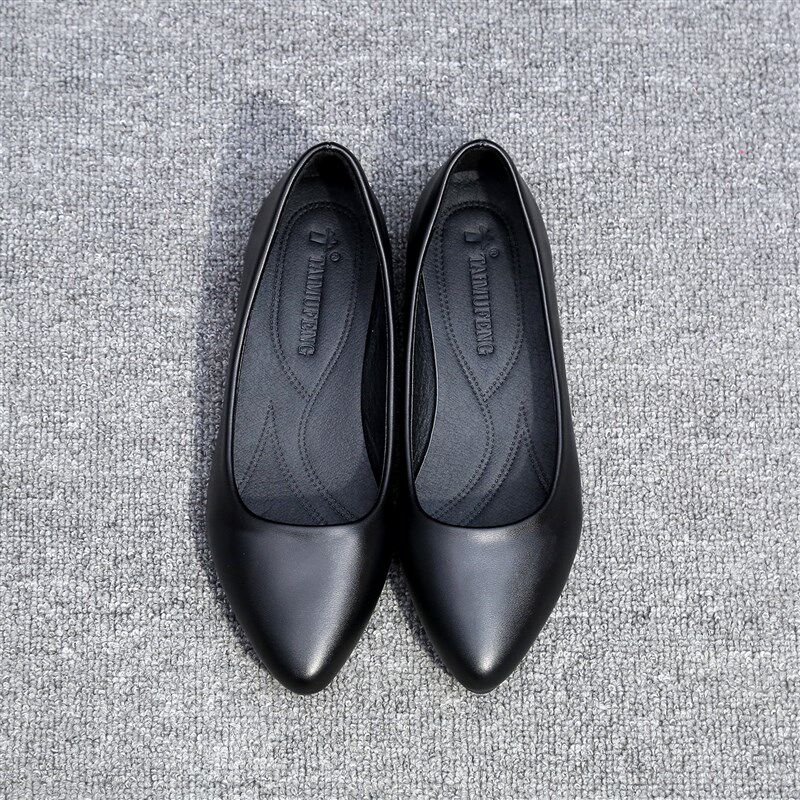 工作鞋女黑色职业面试上班正装高跟鞋学生空乘中跟粗跟皮鞋女单鞋