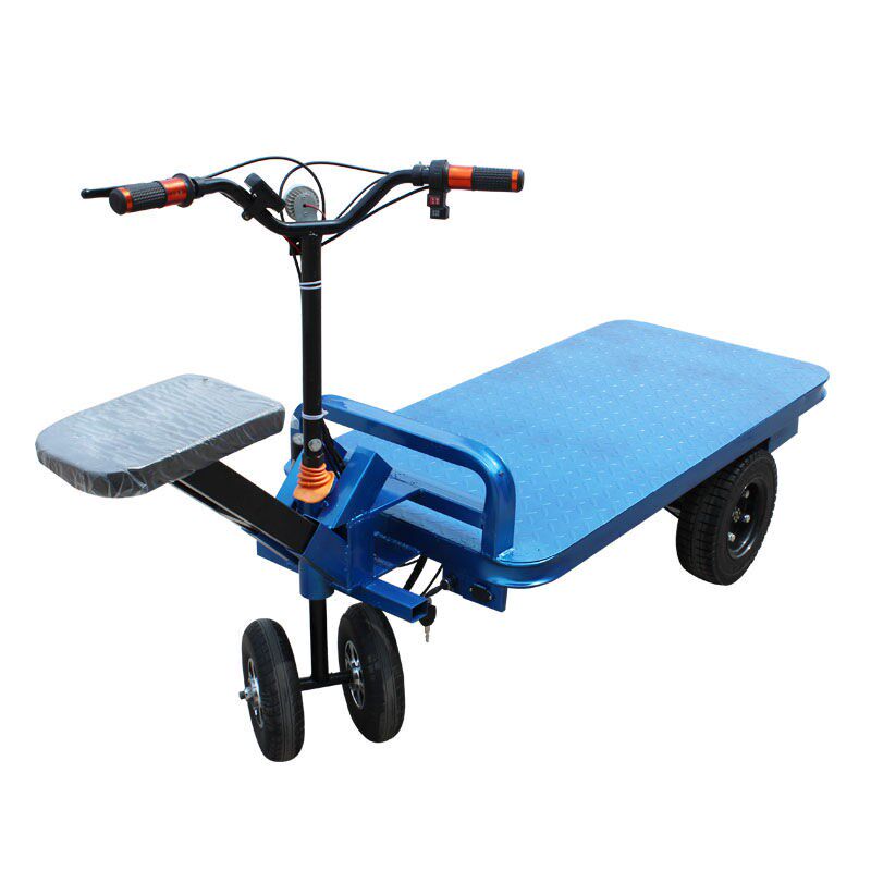 新款电动平板车手推车搬运车倒骑驴推车拉货车三四轮拖车运输车手