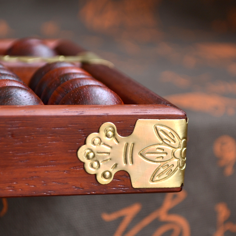 大号成年人19档7珠老式算盘硬木红花梨木铜杆算盘收藏木摆件摆设