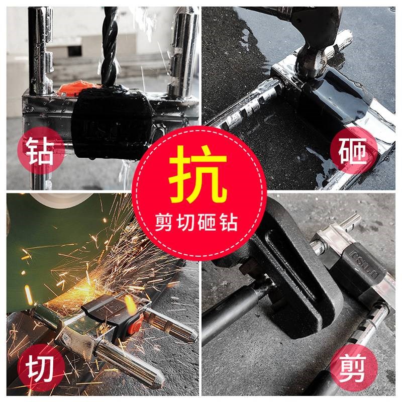 玻璃门锁双门u型锁商铺门插锁 锁具店铺门锁防盗推拉门叉锁大长锁