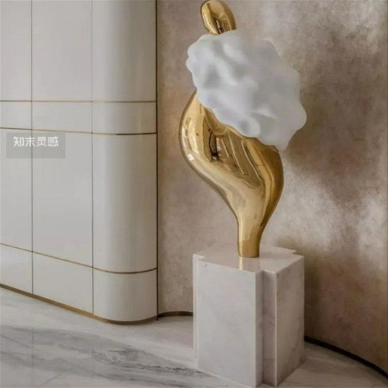 现代简约抽象艺术人物雕塑摆件样板间售楼处酒店大堂软装饰品