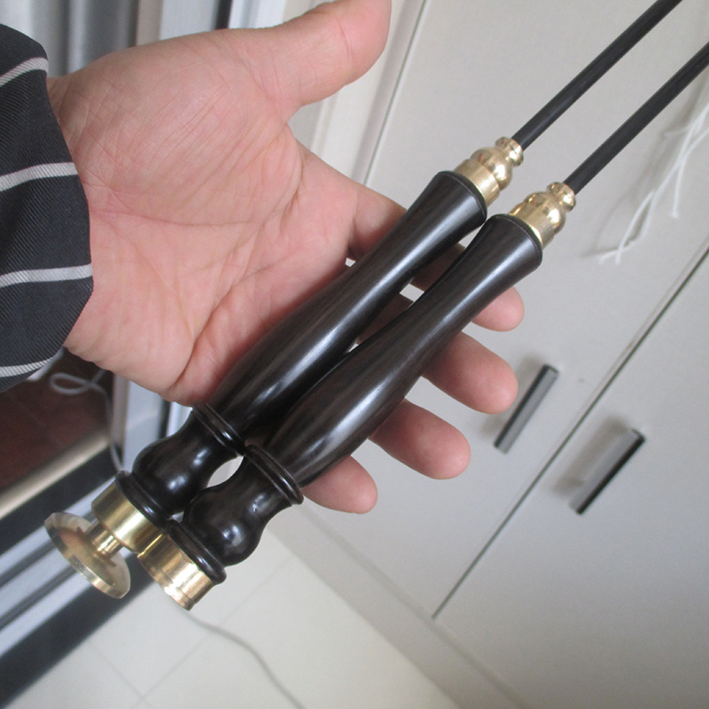 碳素双托杆大小拖紫檀木手柄空竹杆空竹抖杆长杆单头空竹杆45厘米