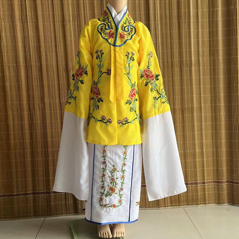 儿童小花旦戏服女对披水袖戏曲小姐青衣黄梅戏学生团体表演服京剧