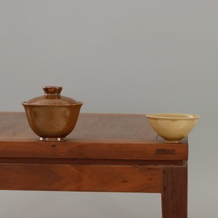 耀州窑许磊手作新美学薄胎粗陶青釉青瓷茶道茶具茶杯宋式深斗笠盏