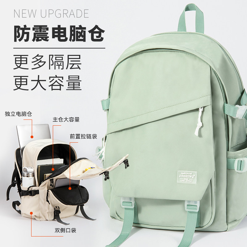 双肩包女大容量电j脑背包新款通勤可放电脑大学生书包16寸笔记本图片