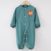 婴儿女宝宝连体爬地爬行爬爬服罩衣防脏护衣秋冬外穿洋气全身防水