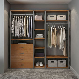 金属衣帽间置物架开放式衣柜悬挂式铁艺衣架落地卧室步入式挂衣架