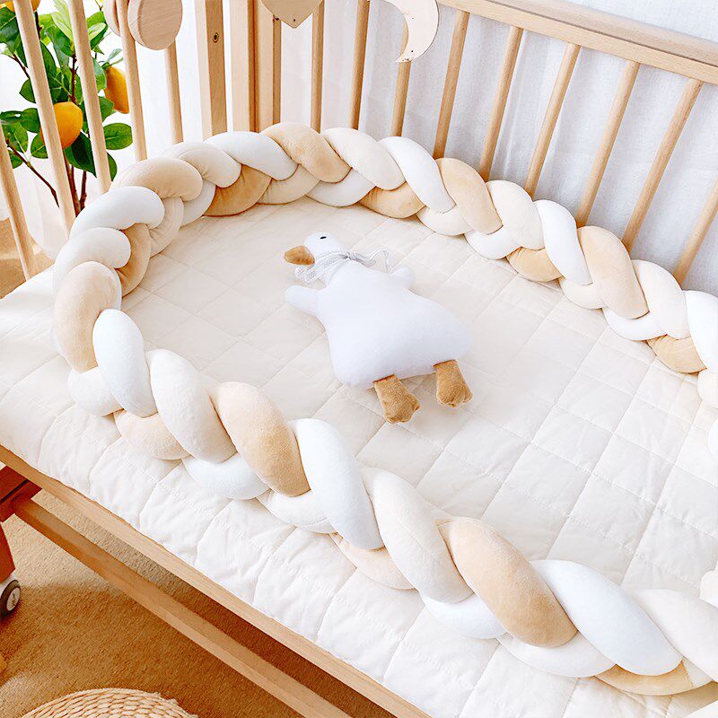 婴儿床床围麻花围栏软包防撞条新生儿童床围拼接床靠装饰床上用品