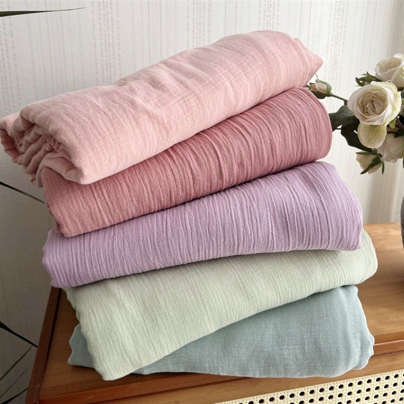 店主自留推荐!A类双层纱纯色全棉床单单件全棉皱皱纱床单枕套,床上用品,床单,淘宝优惠券,粉丝福利购,淘宝优惠卷