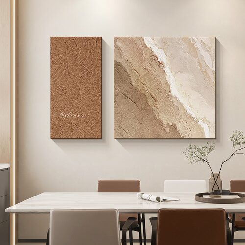 抽象肌理餐厅装饰画级感艺术客厅现H简约挂画歺大气吃饭厅壁画