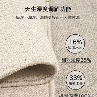 羊毛地毯客厅茶几垫纯羊毛现代简约轻奢纯色环保R卧室床边满铺定