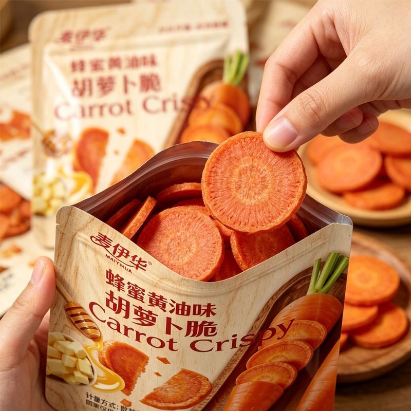 蜂蜜黄油胡萝卜脆片新鲜胡萝卜脱水蔬菜脆果蔬干网红追剧解馋零食