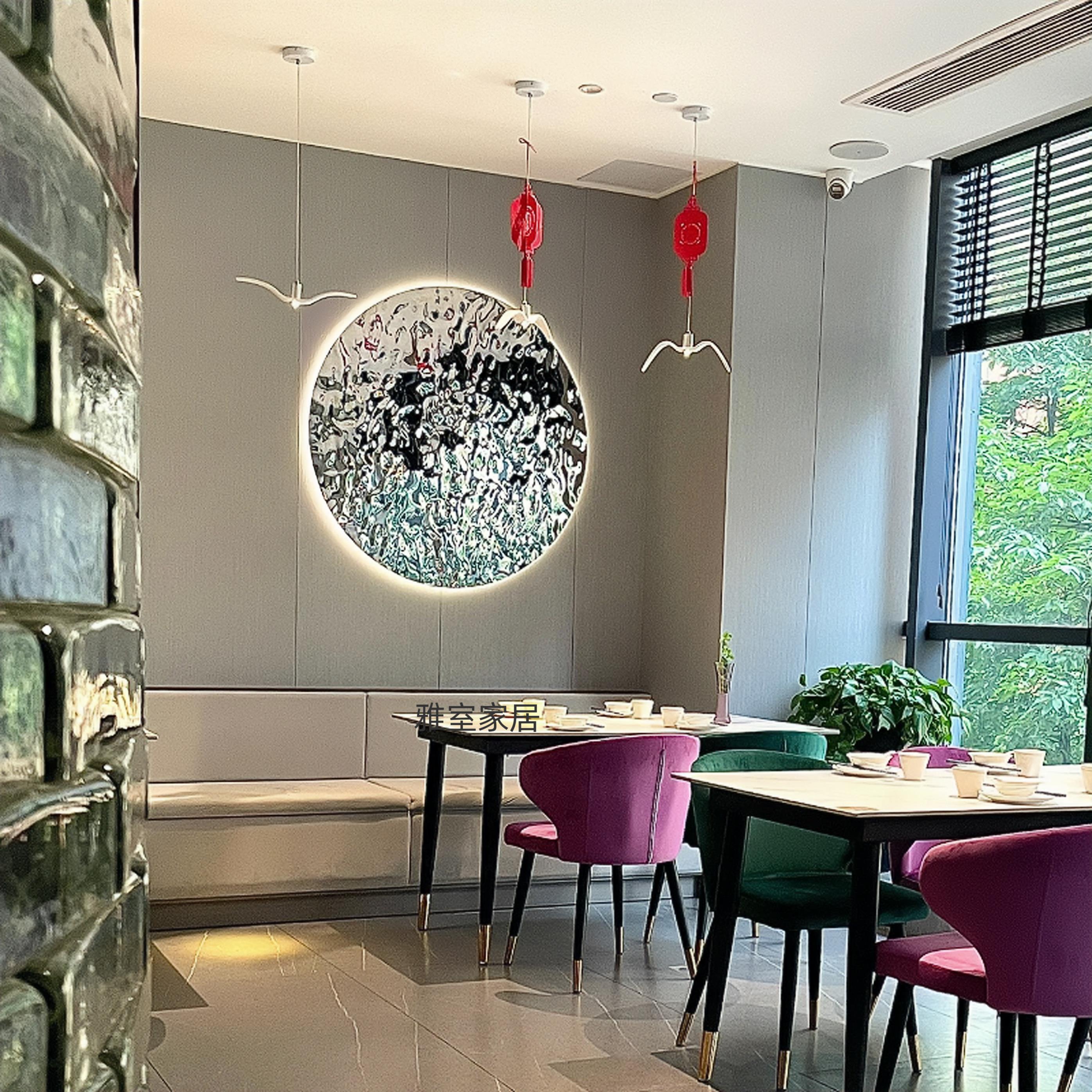 玄关金属水波纹壁饰挂件客厅沙发墙挂饰餐厅背景轻奢墙面装饰圆形