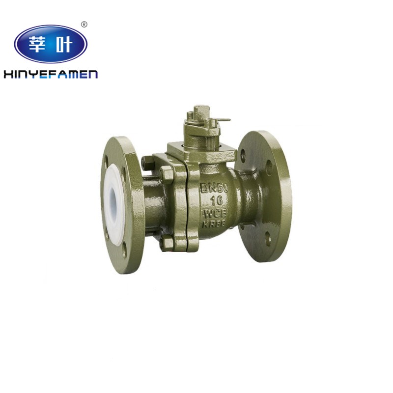 Q41F46-16C耐腐耐酸硷铸钢法兰衬衬四氟衬氟球阀DN15 20 25 32 40