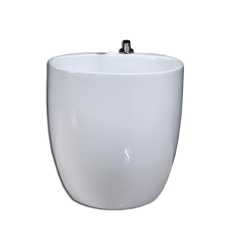 阳台陶瓷圆形拖把池自动下水拖布池墩布池拖把盆大号拖布盆洗脚盆