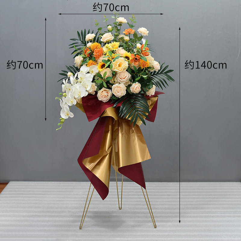 开业花篮三脚架仿真花商场店铺橱窗车展活动装饰布置落地迎宾摆件