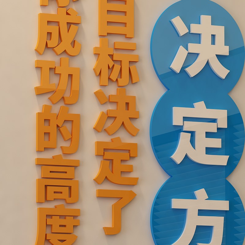 公司大厅形象背景墙布置装饰会议室标语贴纸企业文化团队激励励志