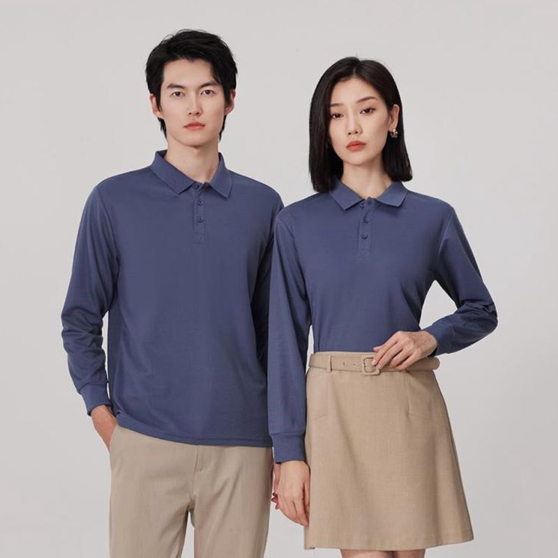 春秋广告衫纯棉polo衫定制长袖工作服企业文化衫团体服班服印logo