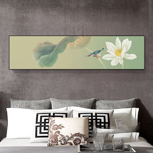 Y-57新中式卧室床头装饰画现代简约房间背景墙面壁画中国风挂画