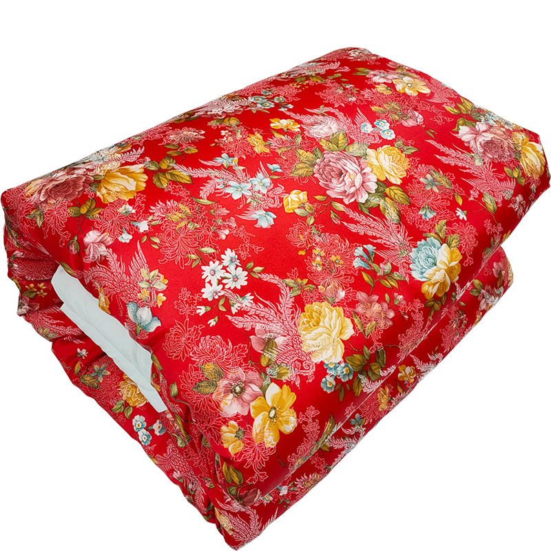 手工结婚新疆纯棉花丝绸单人春秋冬加厚被子喜被陪嫁双人褥子定做