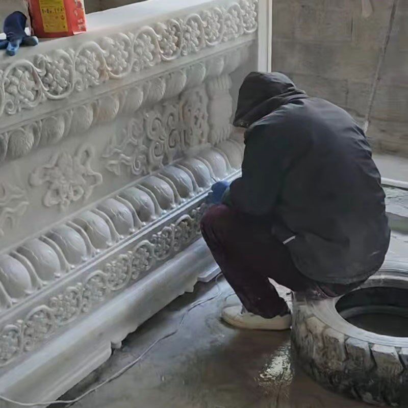汉白玉须弥座花岗岩莲花座祠堂神位青石底座浮雕石座仿古莲花柱墩