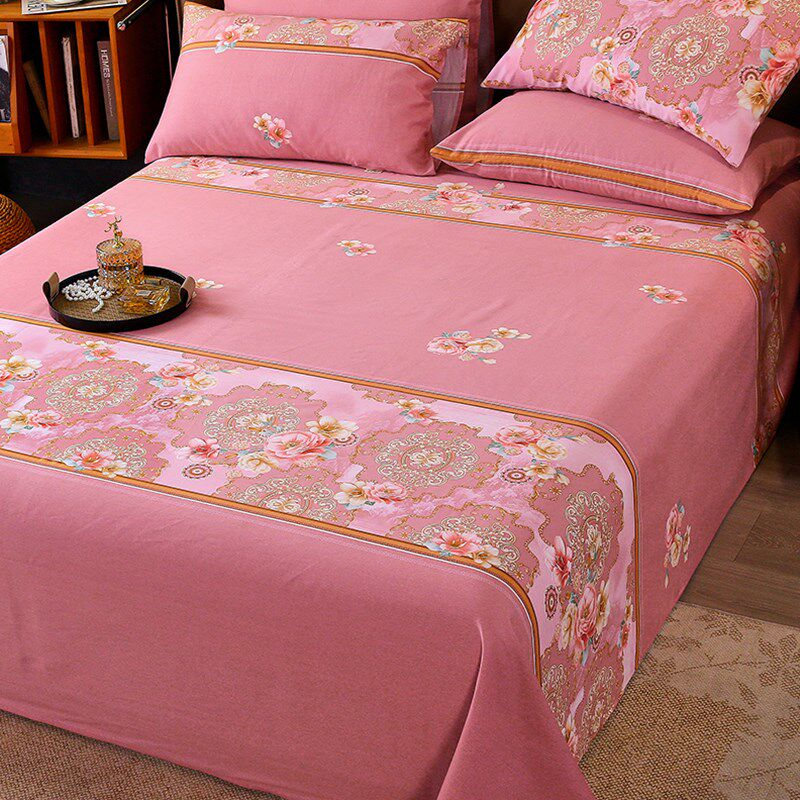 纯棉磨毛床单单件100全棉加厚被单枕套三件套2024新款单人双人床.