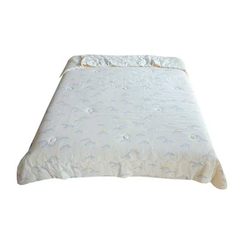 夏日云朵超软糯全棉皱布纱夏被单双人夏凉被夏天薄被子空调被2m